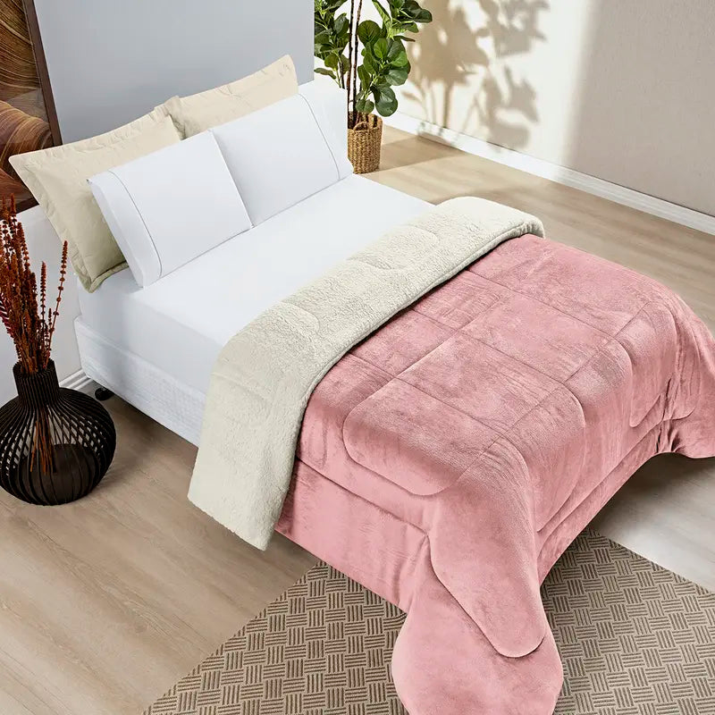 COBERDROM SHERPA – MANTA FLANELL + PELE DE CARNEIRO SINTÉTICA