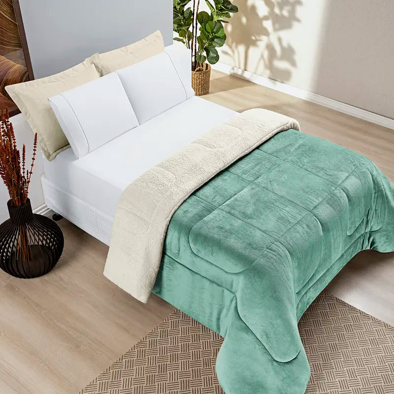 COBERDROM SHERPA – MANTA FLANELL + PELE DE CARNEIRO SINTÉTICA