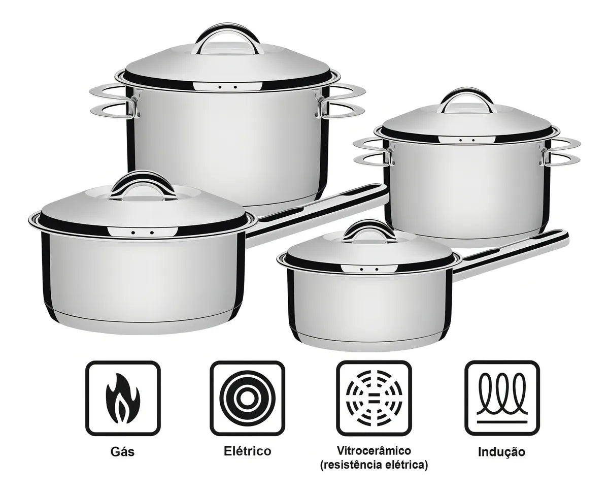 Kit Panelas Inox Solar - 4 peças