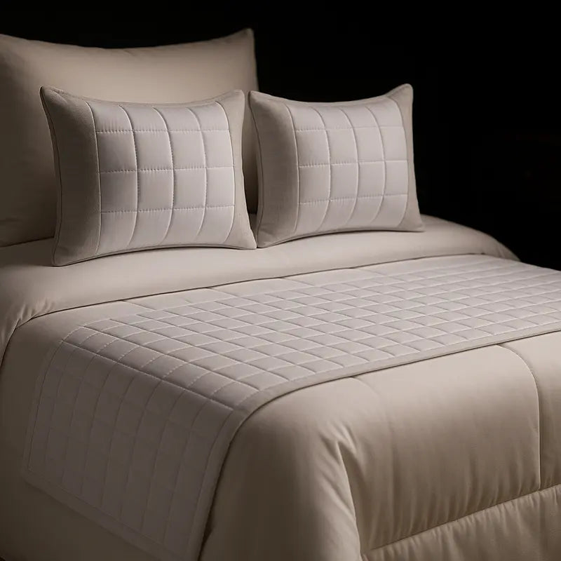 Kit Peseira Queen Copacabana 5 Peças – Percal 300 Fios Acetinado • Almofadas Cheias • Toque Macio